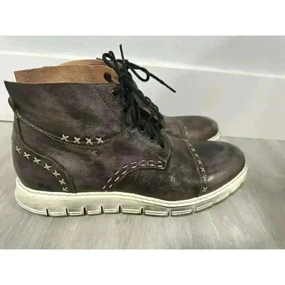 RED|STU Mens Distressed Leather Lace Up Ankle Boots Size 10 USA